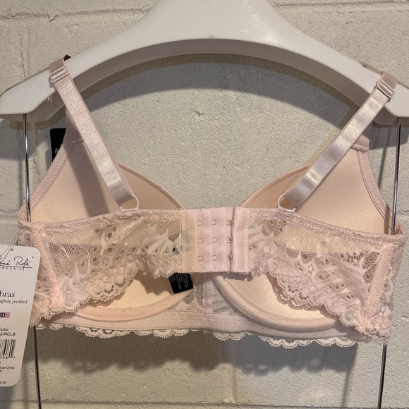 Renee Rofe pink lace bra wireless lightly padded size 36D - Picture 6 of 7
